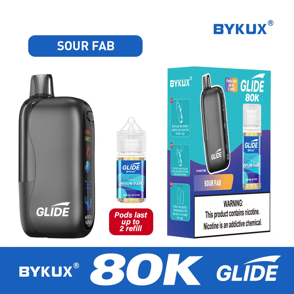 BYKUX GLIDE 80K Puffs 5% Nicotine Replaceable Vape Kit