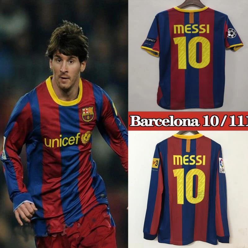 Retro Barcelona 2010-11 home MESSI PIQUE IBRAHIMOUIC XAVI A.INISTA PUYOL HENRY Football jersey retro