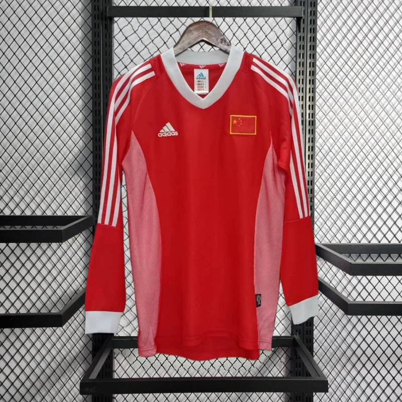 Retro 2002 China Home Long sleeve Football jersey retro