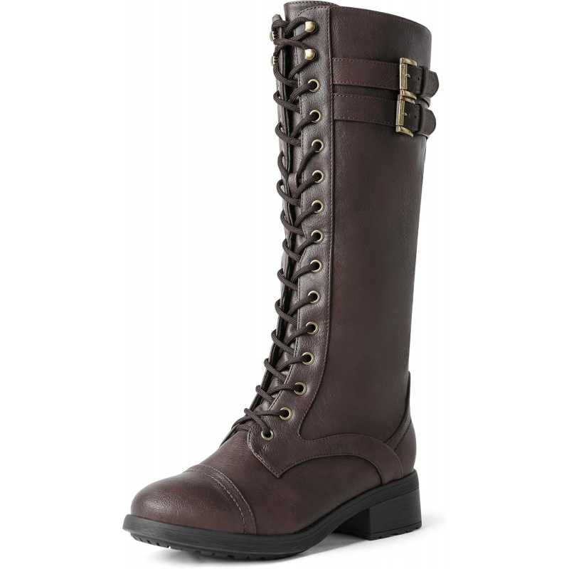 Women's Pu Knee High Riding Combat Boots