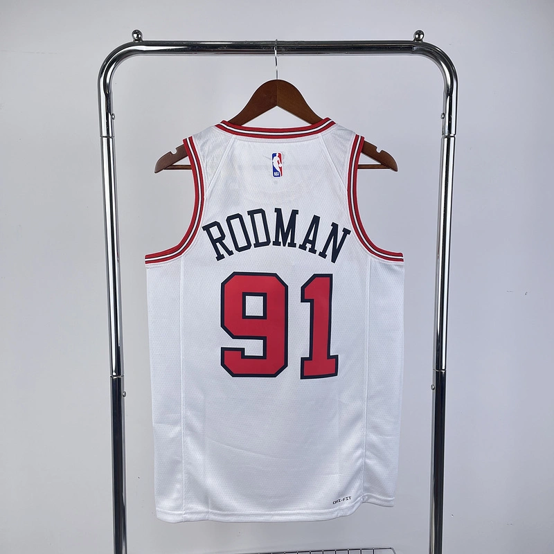 2023 NBA Chicago Bulls 91 RODMAN Basketball Jersey