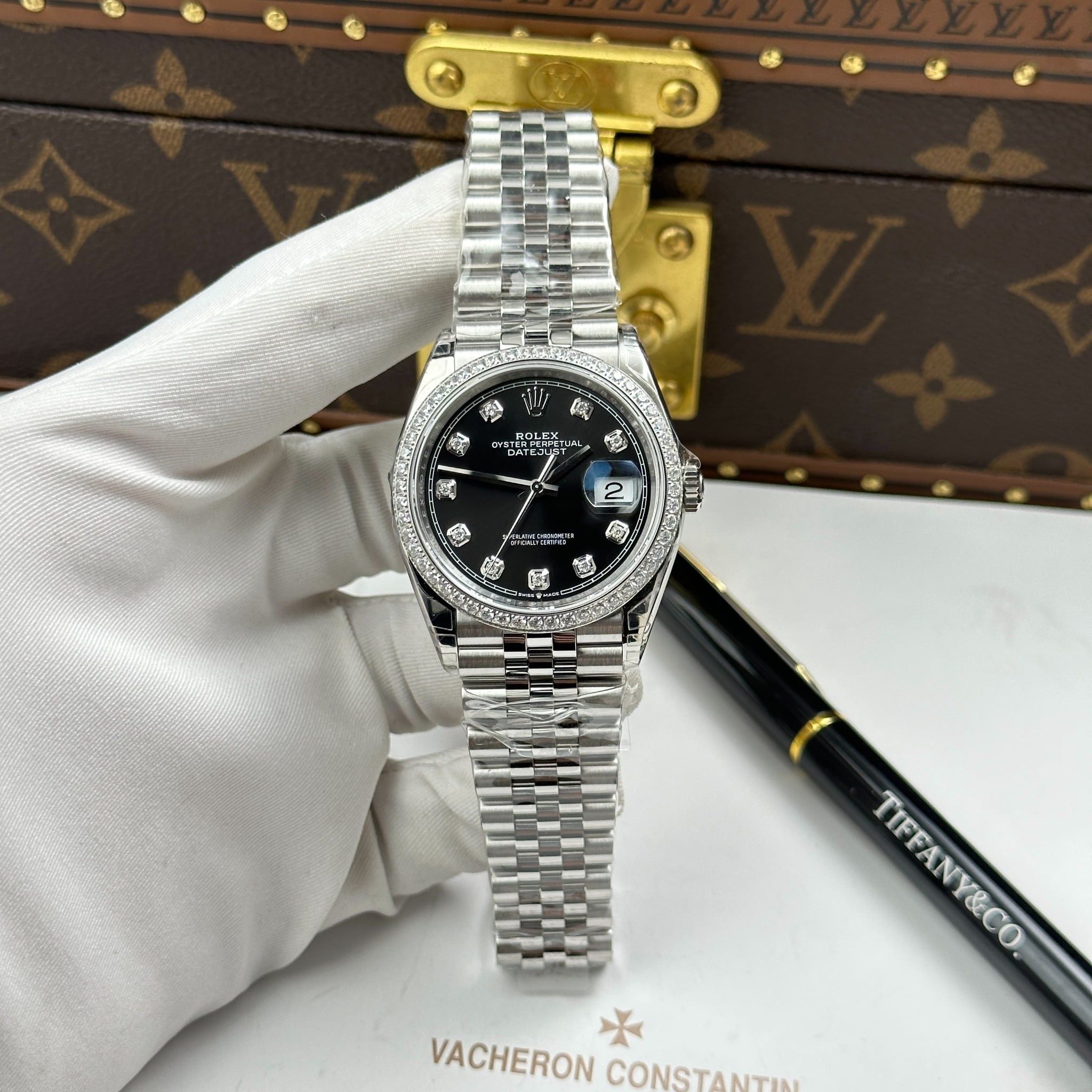 [Superclone] Rolex Datejust 36mm Bright Black Dial Diamond Jubilee 126284RBR