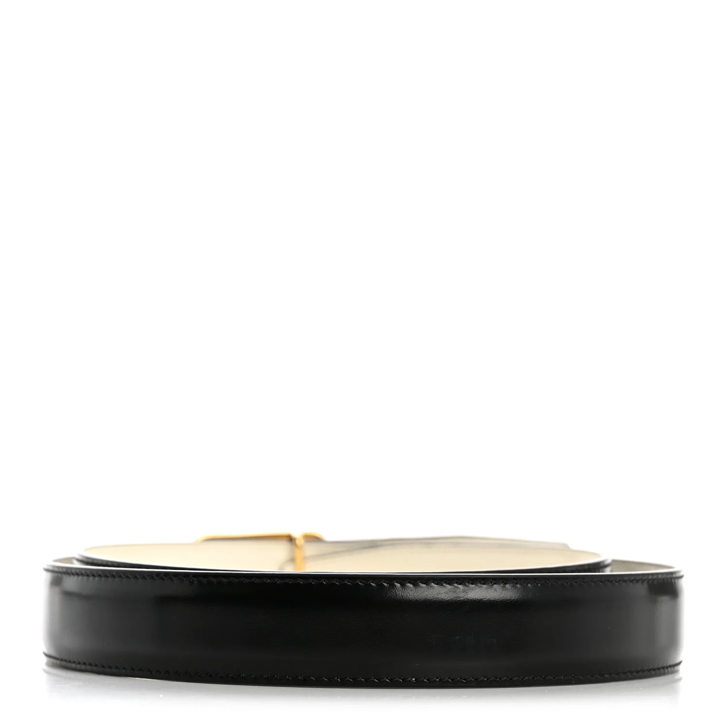 Box Calfskin Reversible 25mm Triomphe Belt 80 32 Black White Cotton