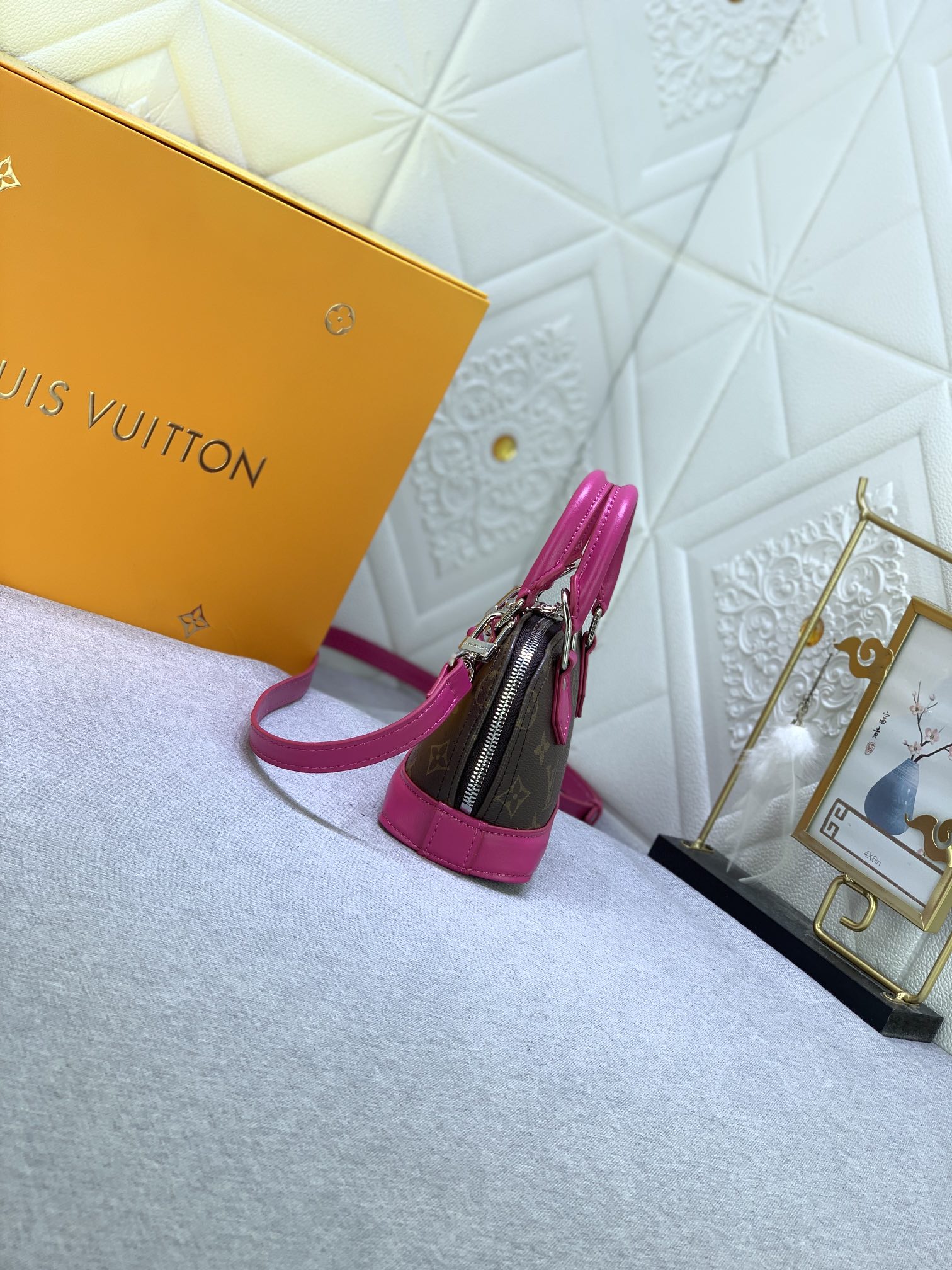 Louis Vuitton Mini Alma Monogram Canvas Mix With Pink 18Cm M83206
