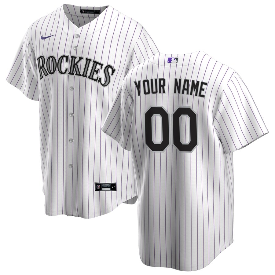Colorado Rockies Youth Home Custom Jersey White
