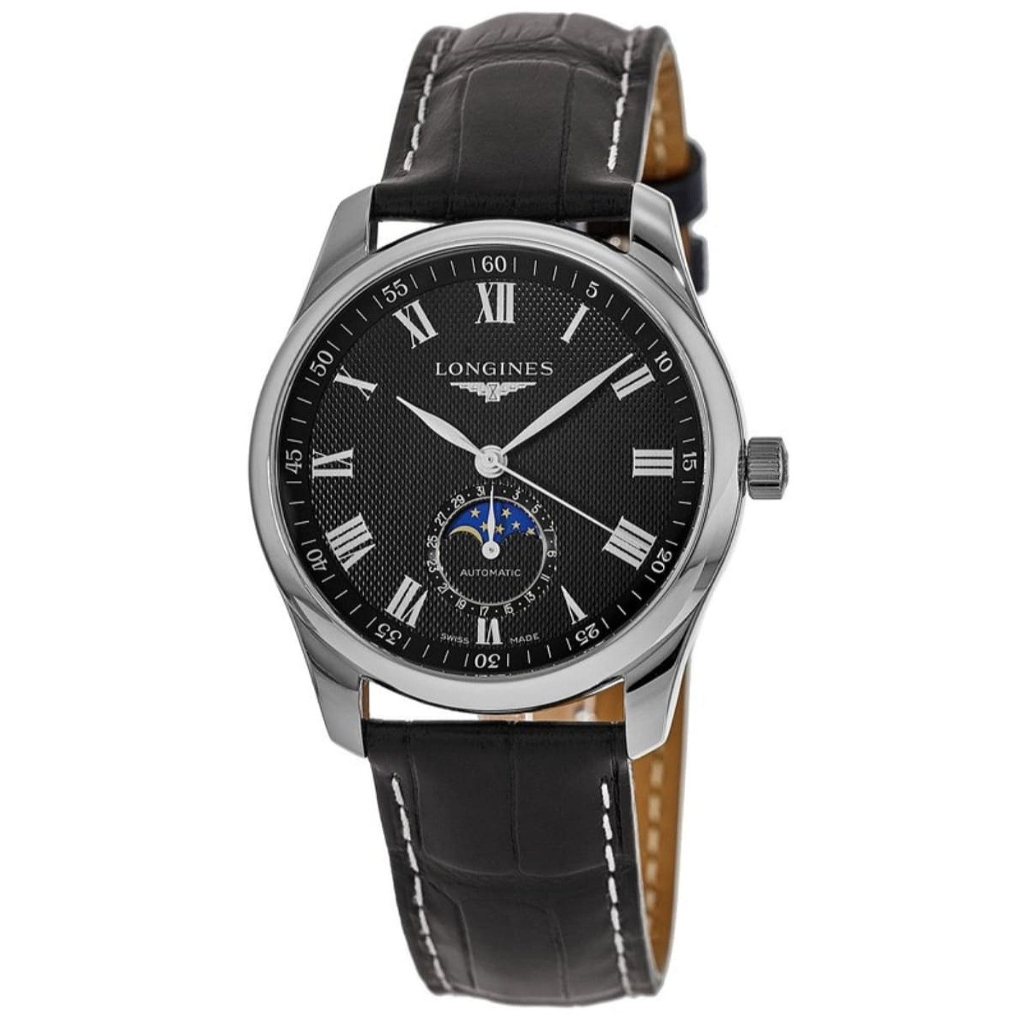 【Super Clone】Longines Men's L2.909.4.51.7 Master Collection Black Leather Watch