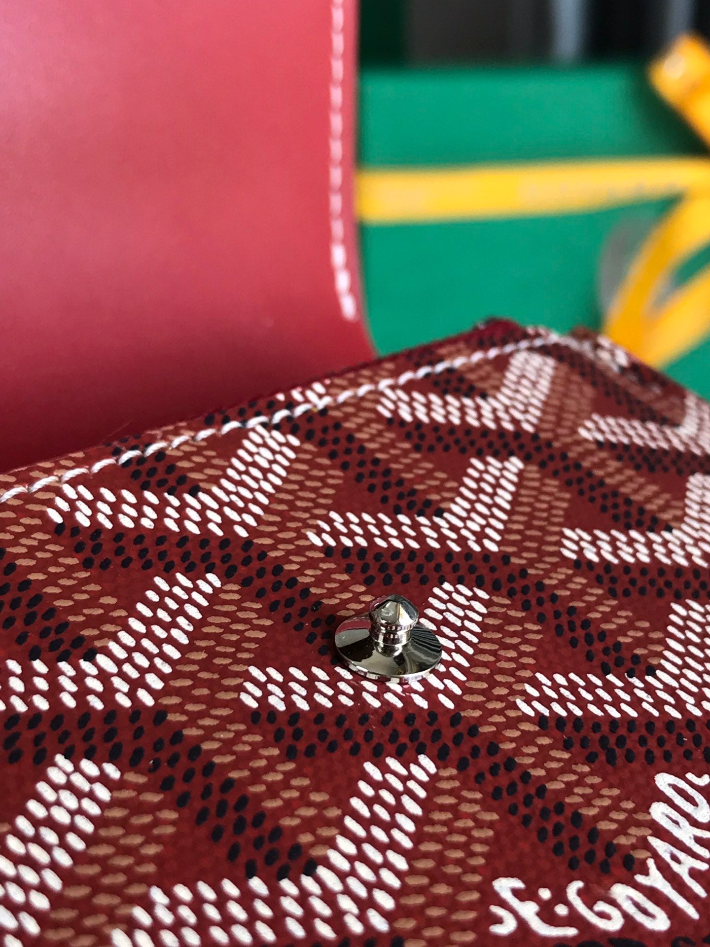 Goyard Saint-Gabriel Wallet Classic Red Calfskin And Goyardine Canvas 12cm