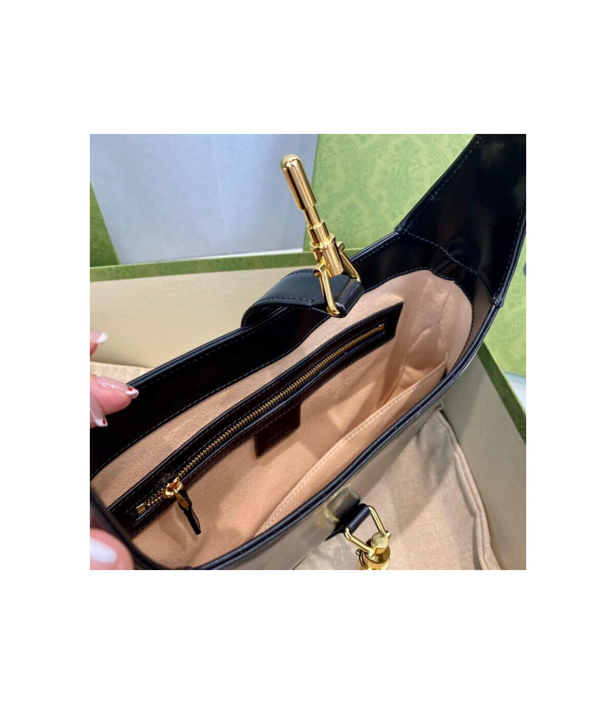 Gucci Jackie 1961 Small Hobo Bag In Black Leather 27.5cm
