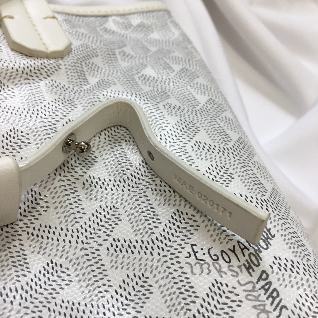 Goyard Anjou Mini Bag 20cm White Canvas