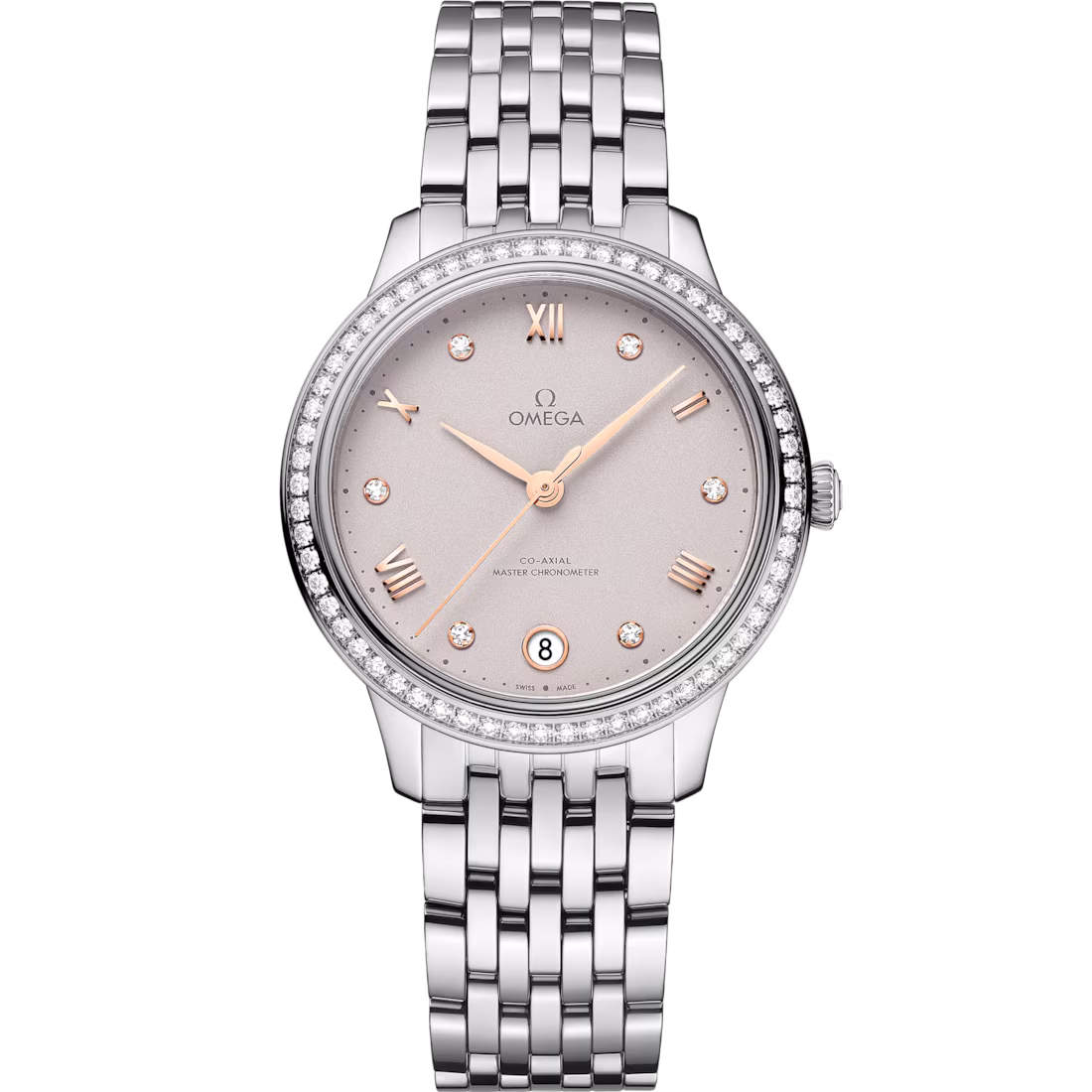 Omega De Ville Prestige, Stainless Steel and Diamond-set, 34 mm 434.15.34.20.52.002
