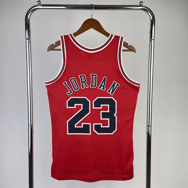 1997-98 NBA Chicago Bulls 23 JORDAN Red Basketball Jersey