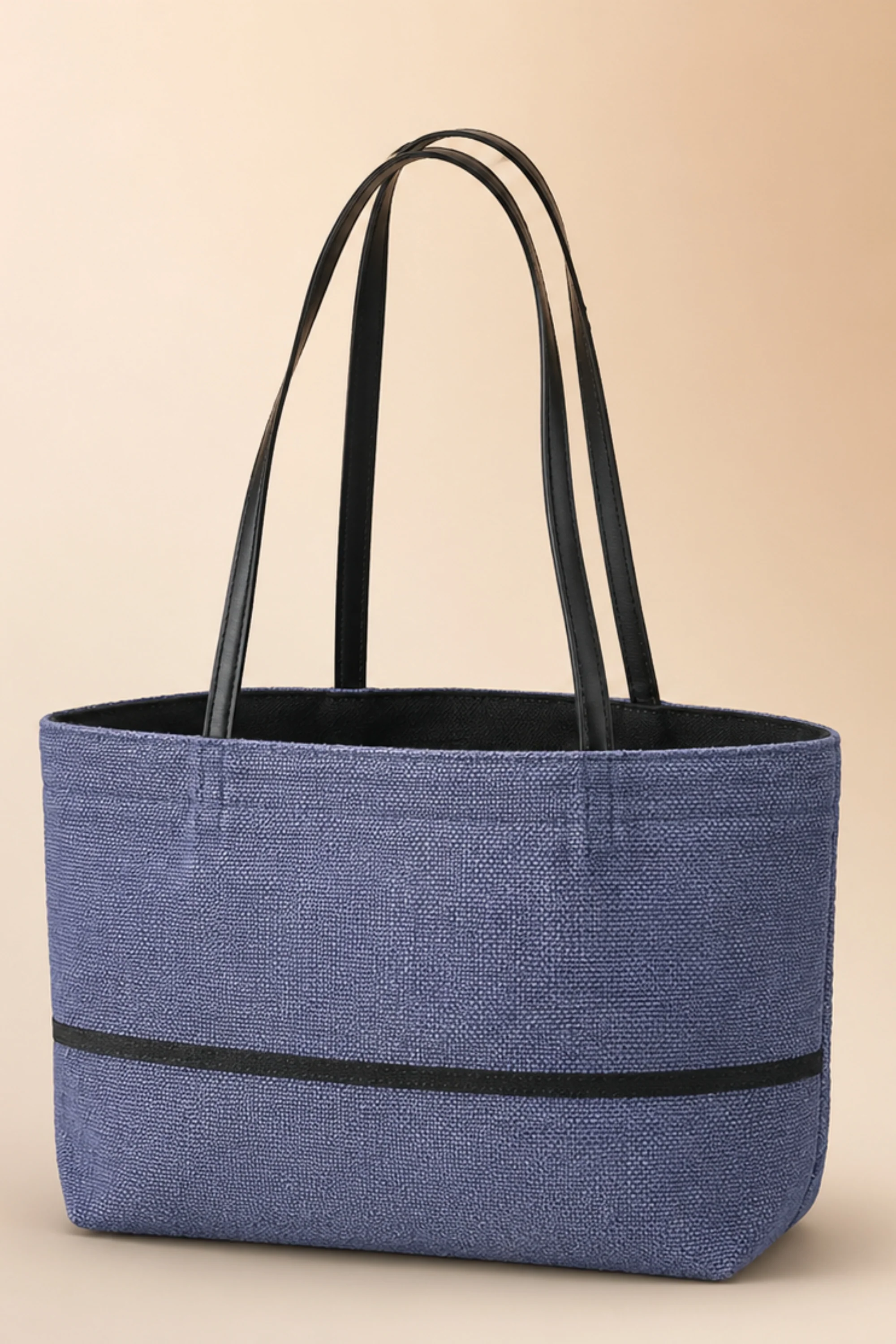 Navy Jute Tote Bag