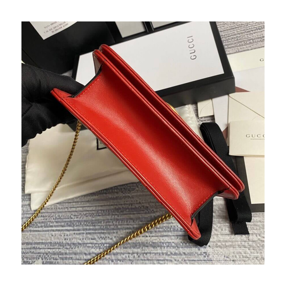 Gucci GG Marmont Mini Bag In Red Leather