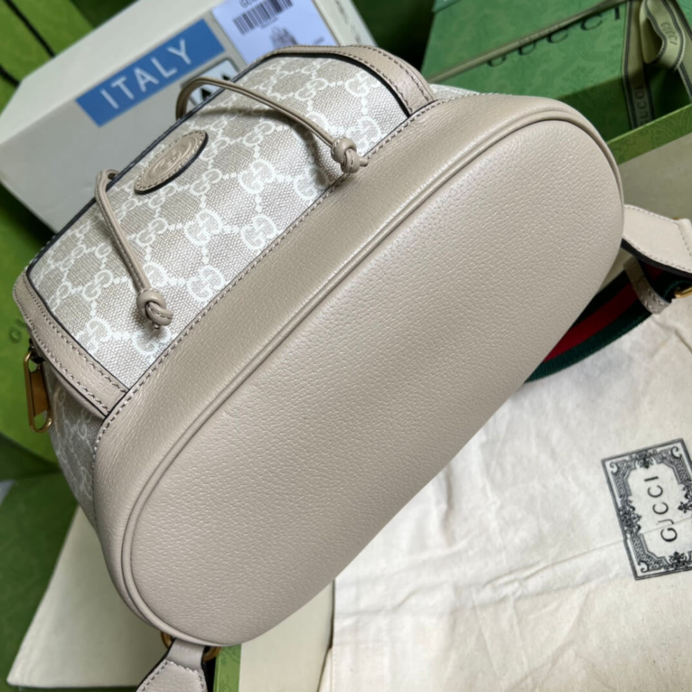 Gucci Backpack with Interlocking G Oatmeal Leather