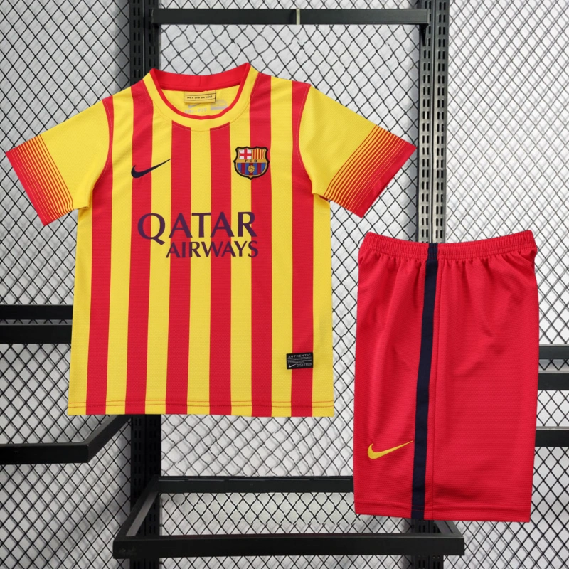 Retro KIDS 2013-14 KIDS Barcelona away MESSI PIQUE XAVI A.INISTA PUYOL Football jersey retro