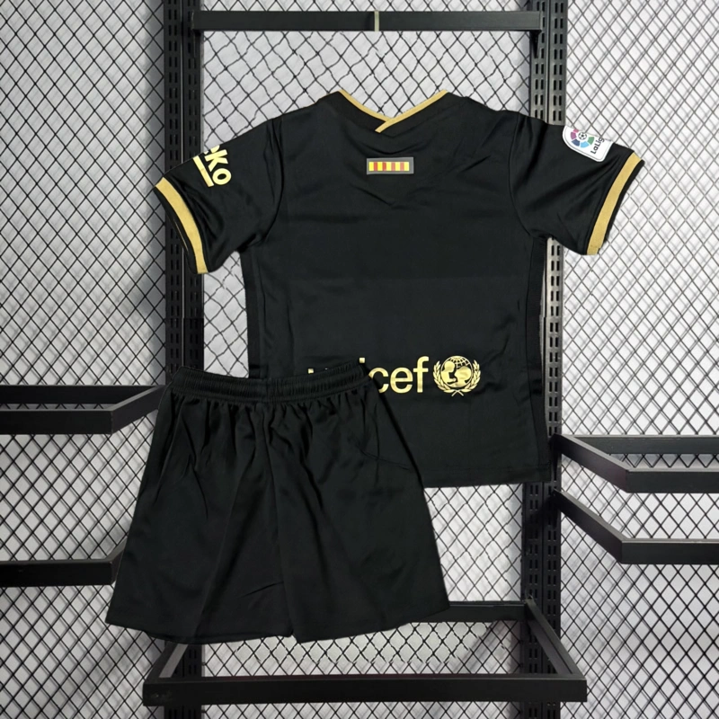 Retro KIDS 2020-21 KIDS Barcelona Black Away MESSI PIQUE DEMBELE JORDI AIBA GRIZMANN Football jersey retro