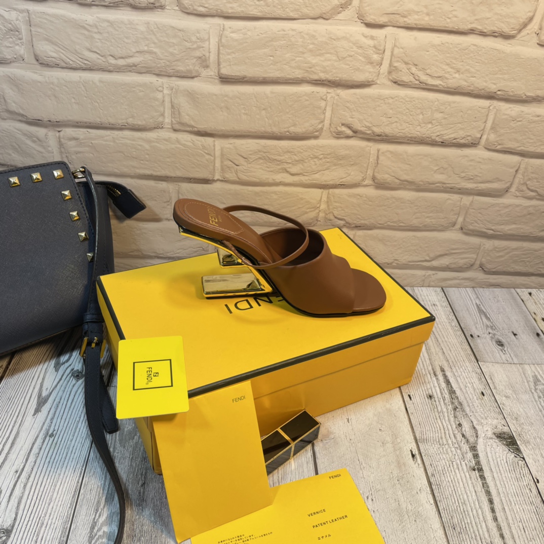 Fendi First Leather High-Heeled Sandals Brown 8R8212Na7F1Gqi