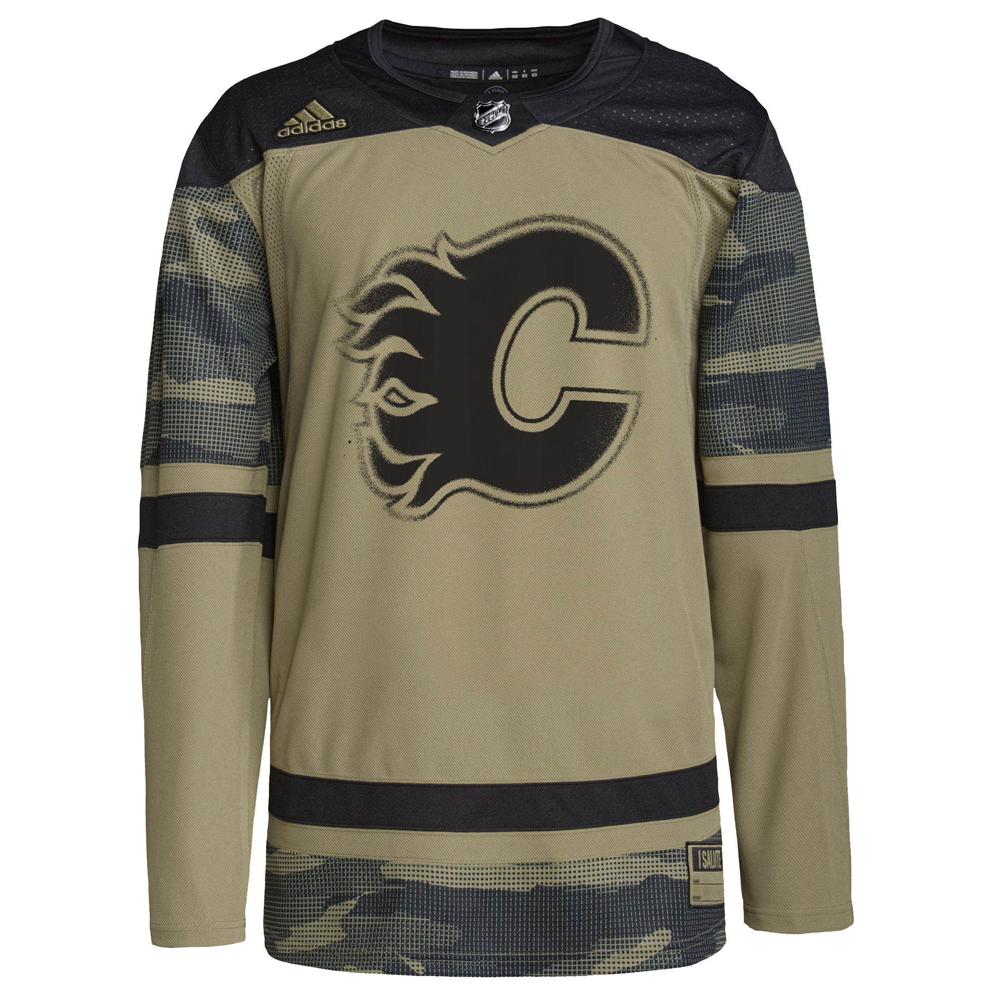 Calgary Flames adidas Logo Military Appreciation Team Authentic Practice Jersey – Camo