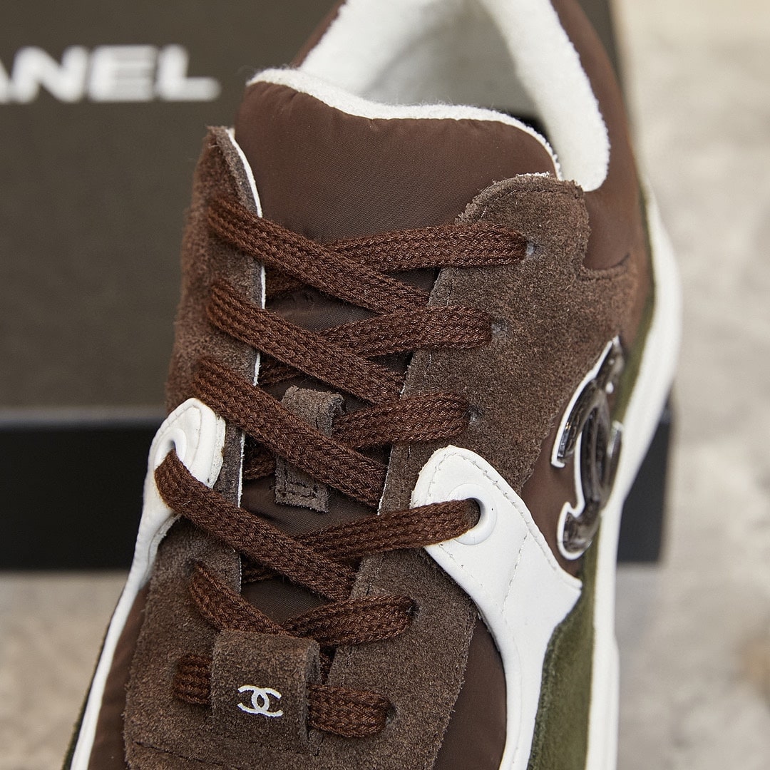 Chanel Cc Suede Brown Green