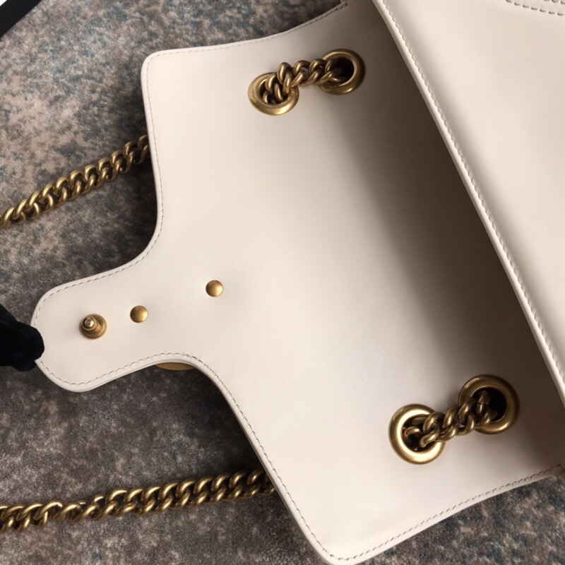 Gucci Gg Marmont Mini Shoulder Bag White Matelasse 22Cm ‎446744 Dtdit 9022