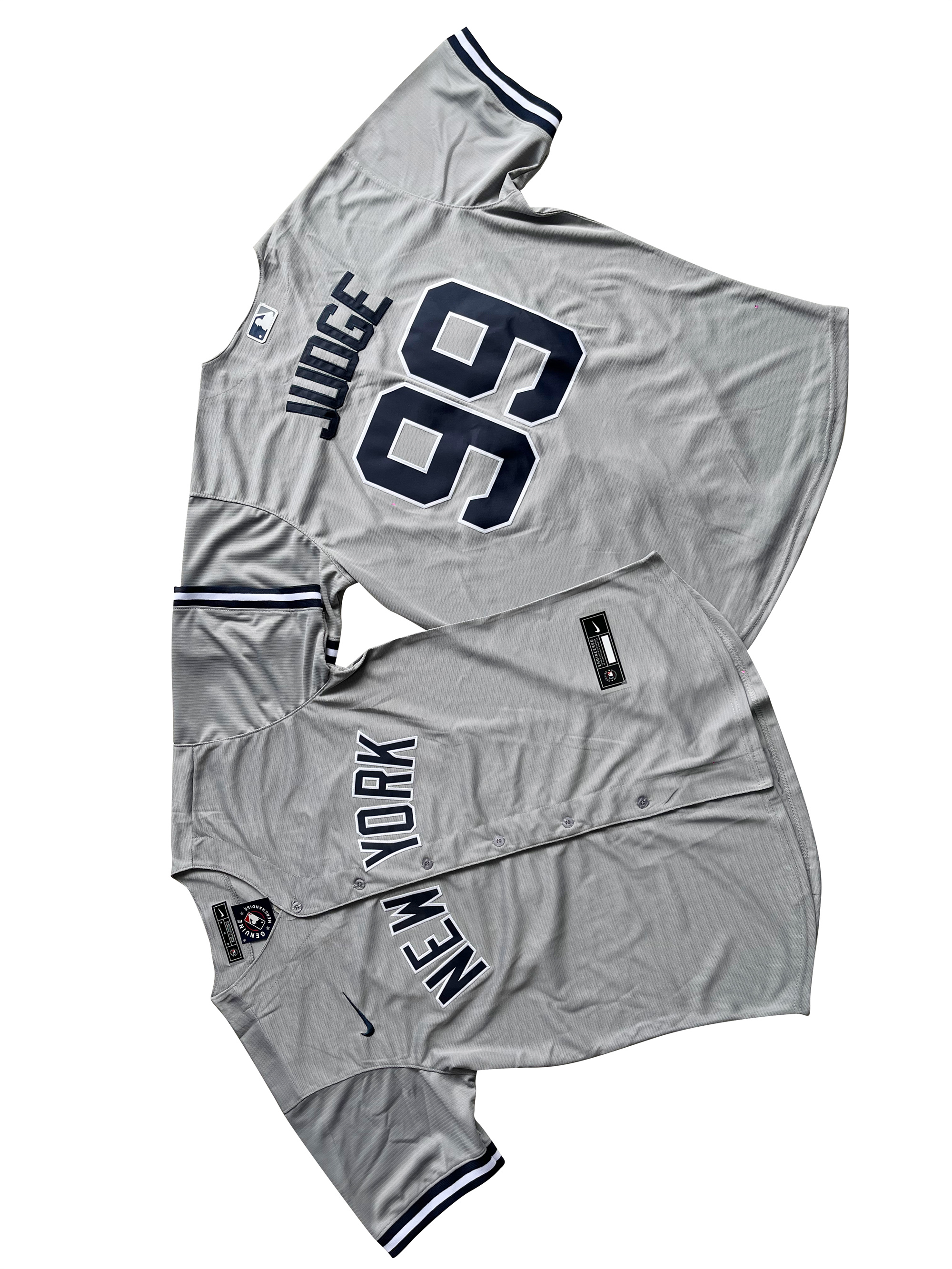 Men's New York Yankees 99# Aaron Judge  Gray Nike Gray Player Name Jersey