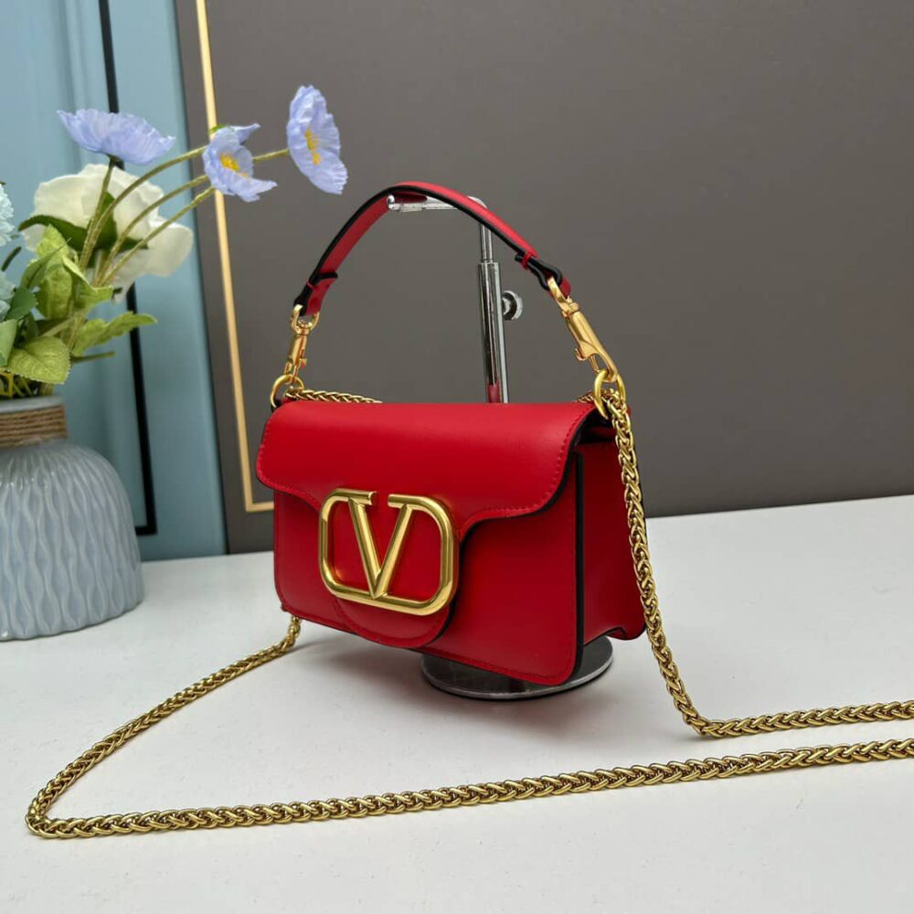 Valentino Locò Small Shoulder Bag In Calfskin Red 1W2B0K53Zxlm24