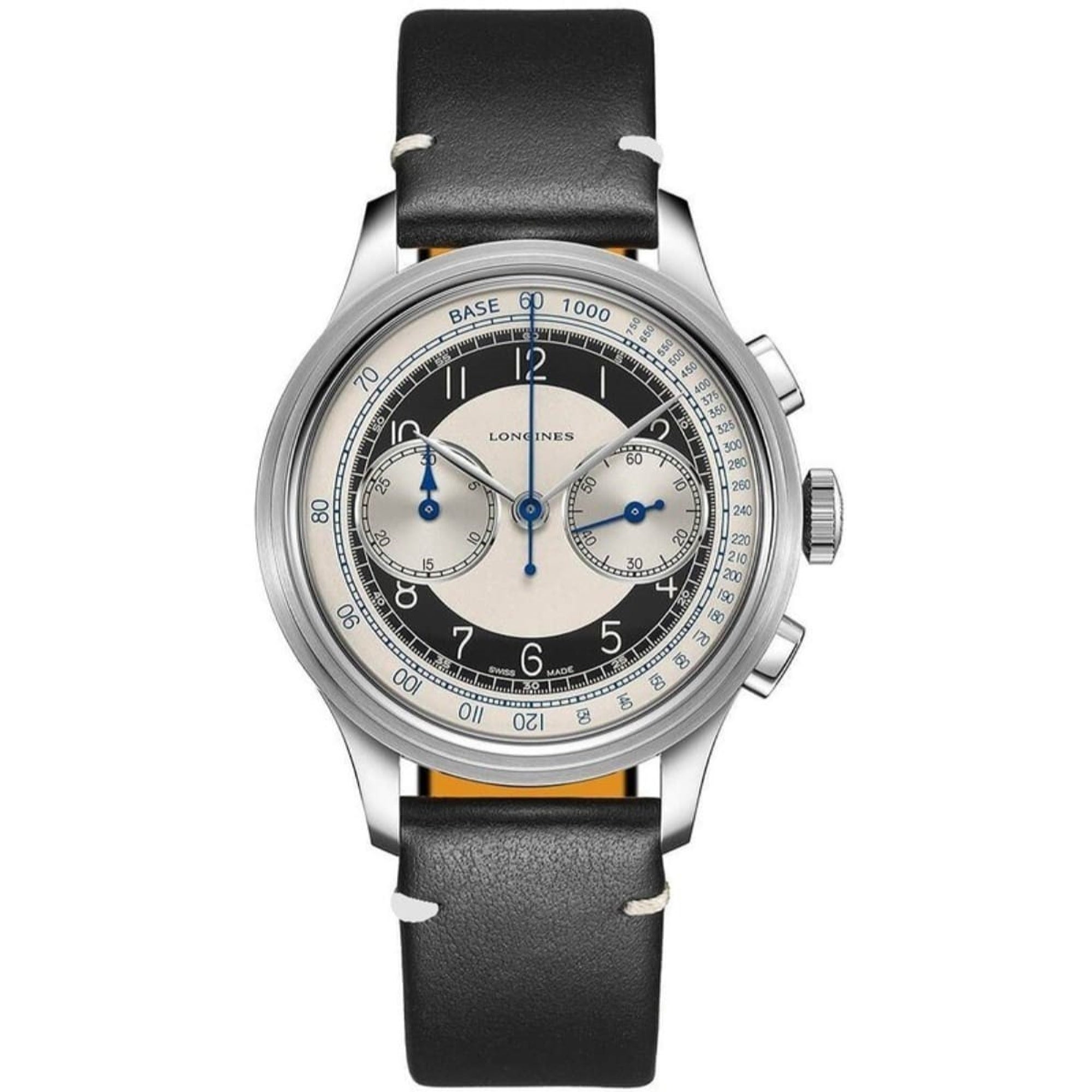 【Super Clone】Longines Men's L2.830.4.93.0 Heritage Chronograph Black Leather Watch