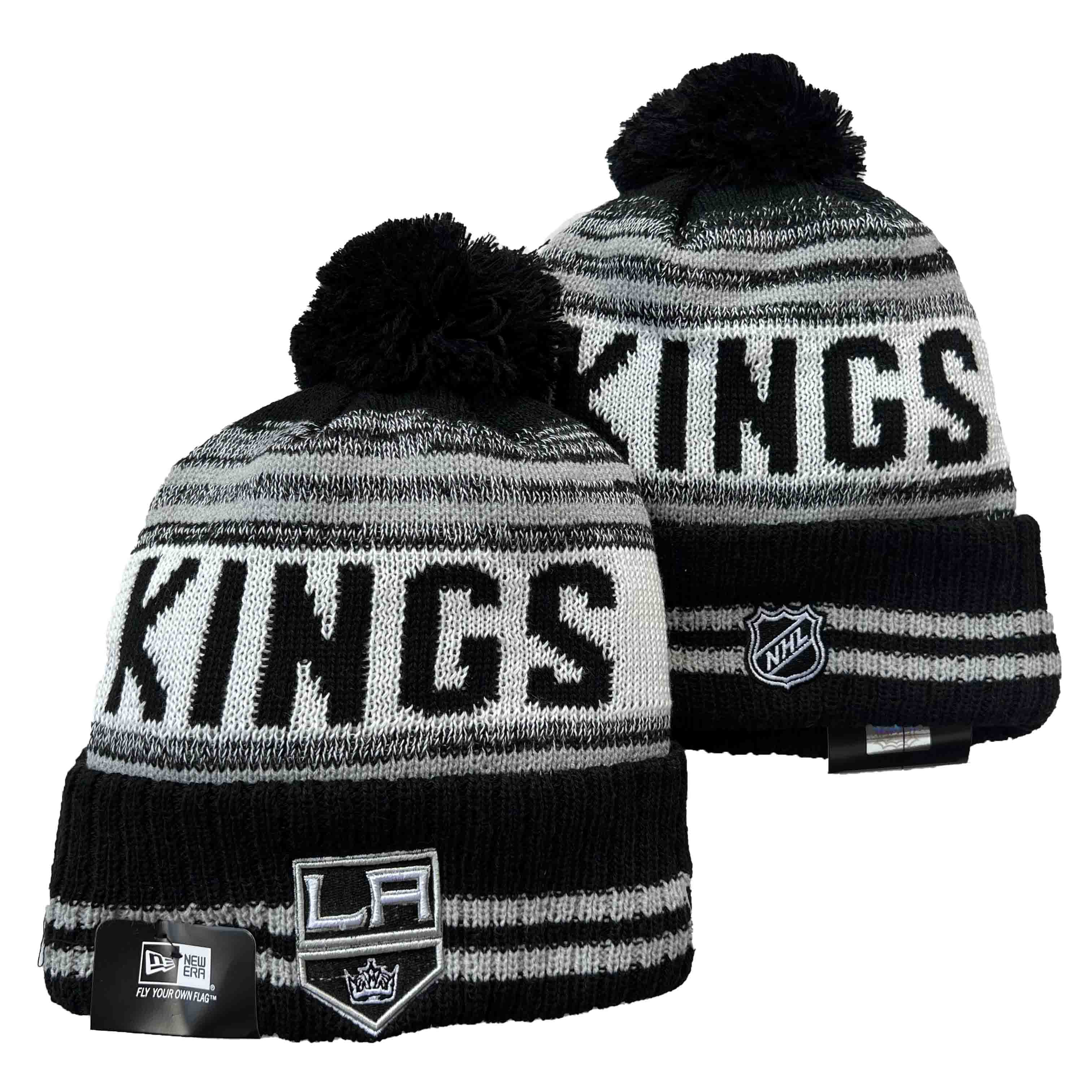 Men's black Sacramento Kings knit cap with pom