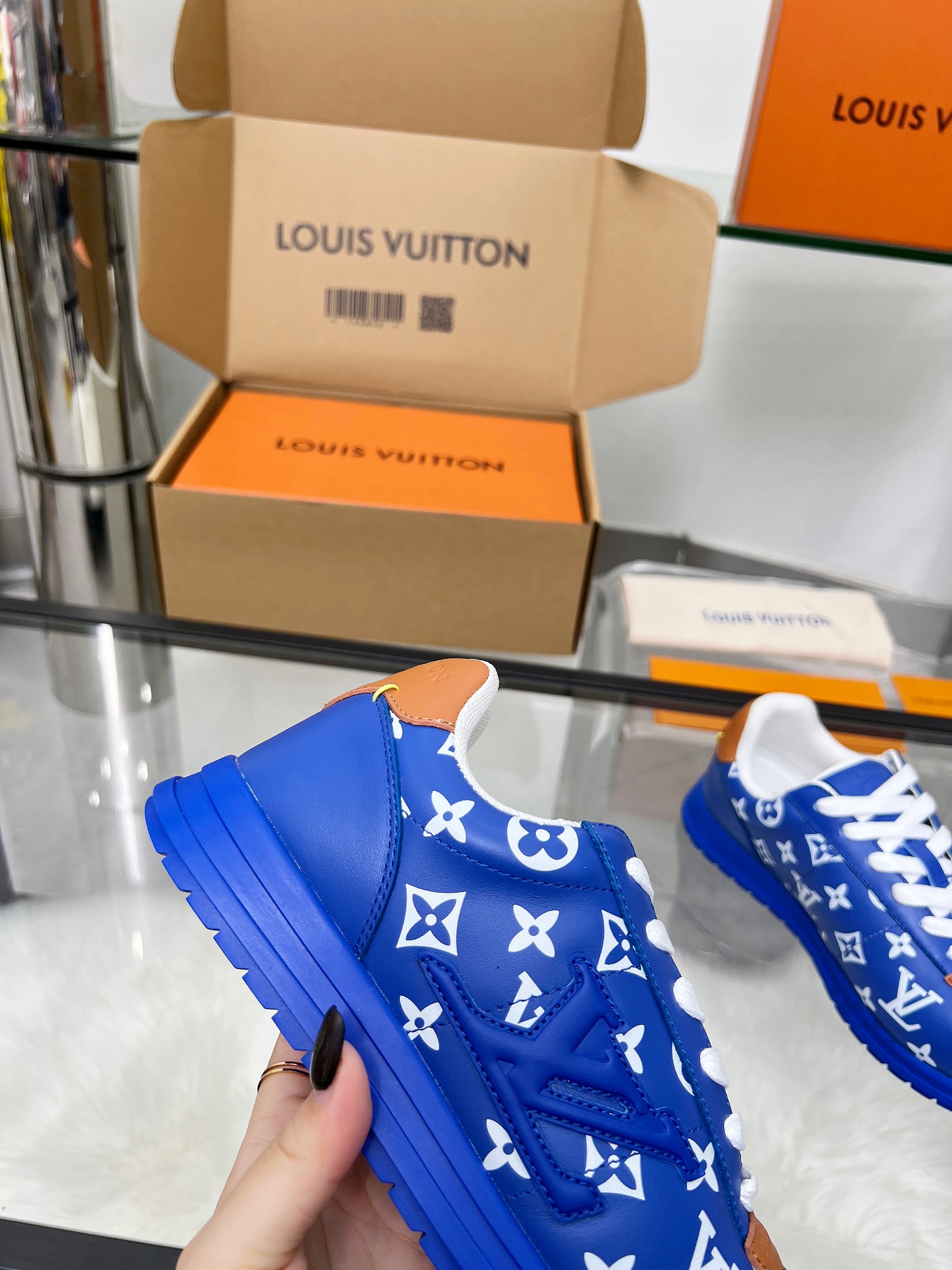 Louis Vuitton LV Trainer Sneaker Blue Monogram – Leather – Women’s Shoes