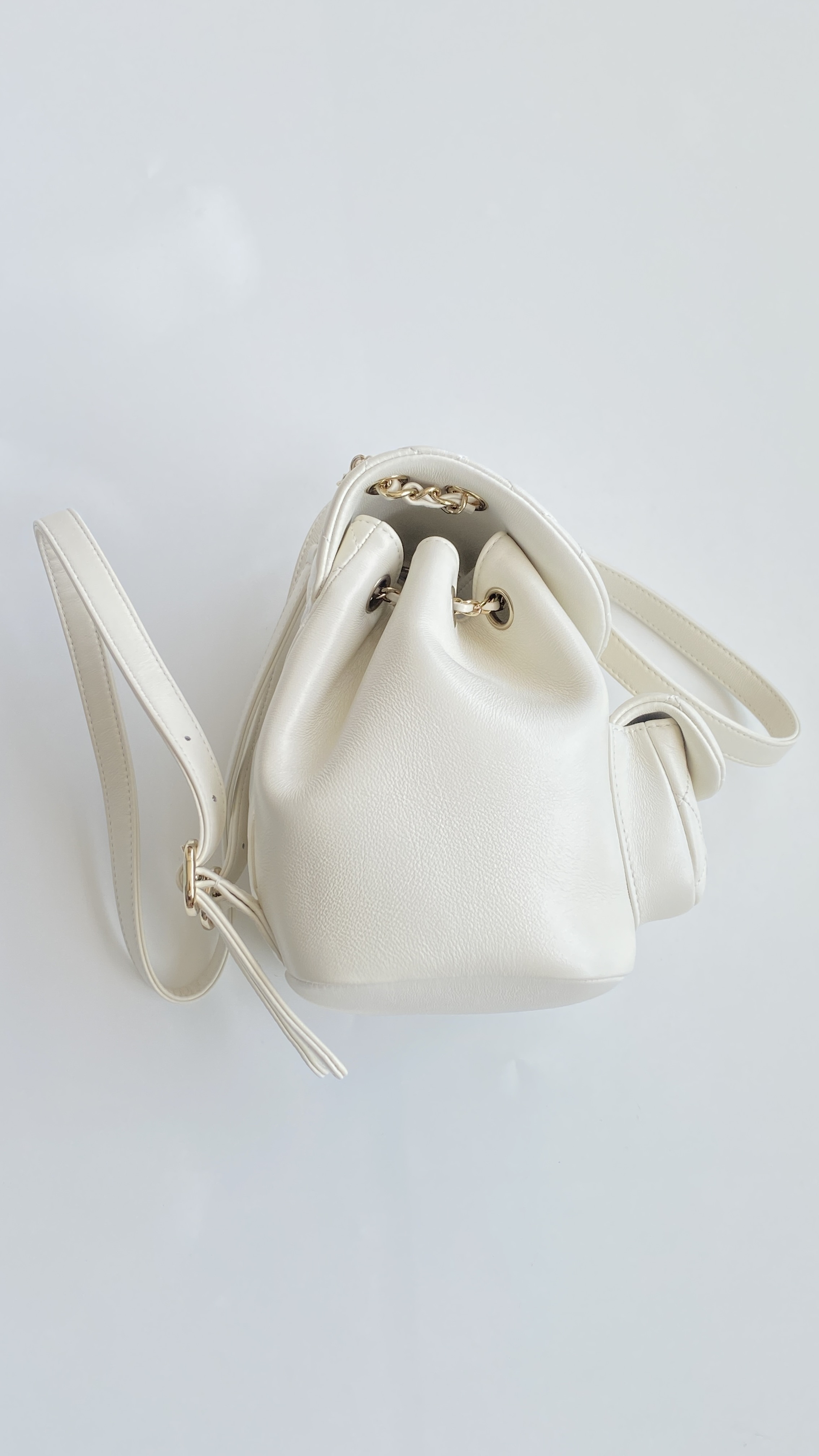 Chanel Mini Duma Backpack White 18.5Cm/ 7.3in