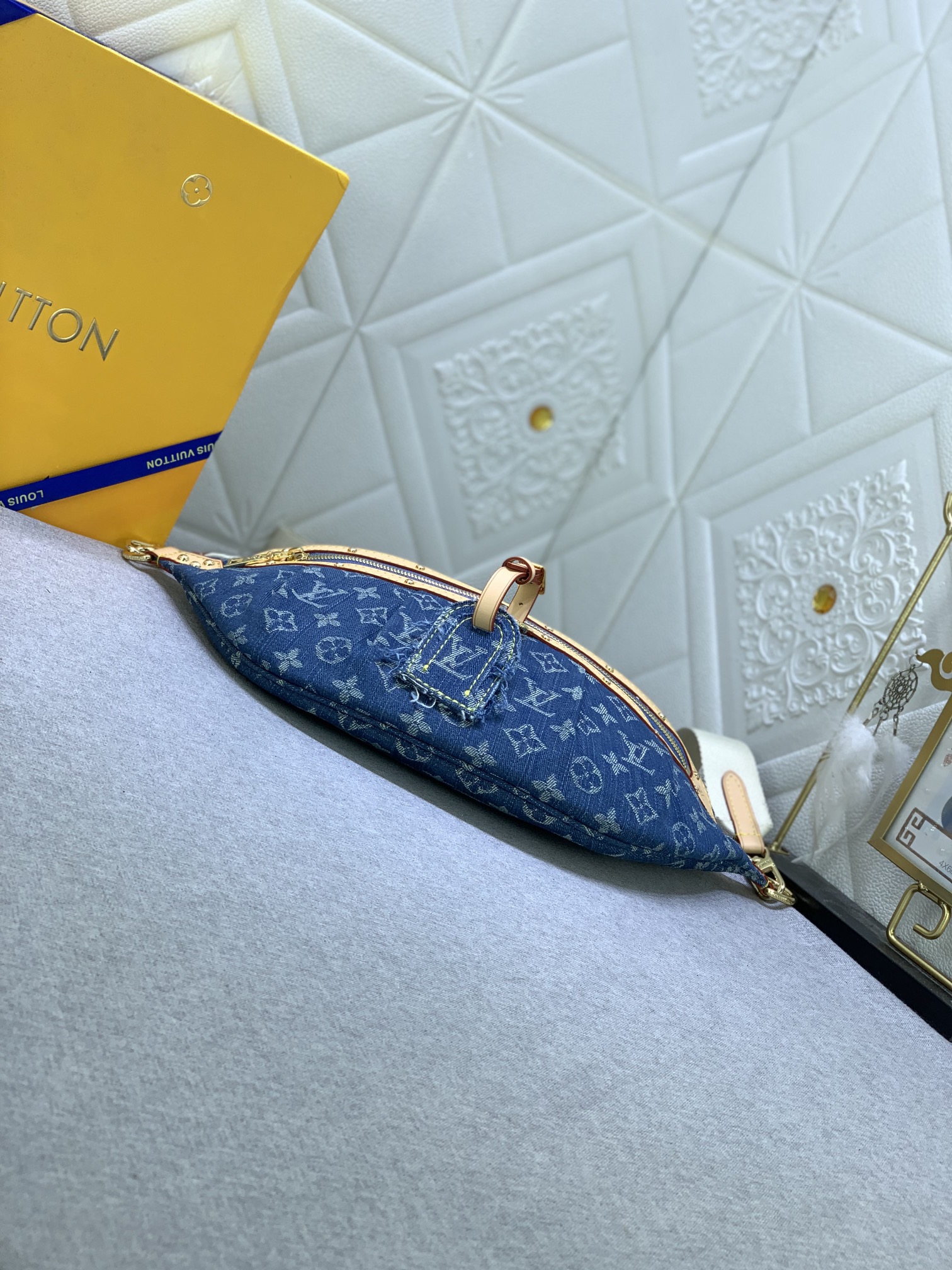 Louis Vuitton Bumbag High Rise Denim Blue 38Cm M46837