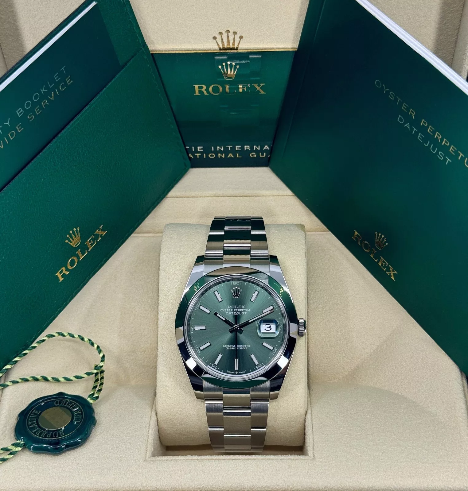 【Super Clone】RLX Datejust 41mm 126300 Mint Green Dial Stainless Steel Oyster Bracelet Watch