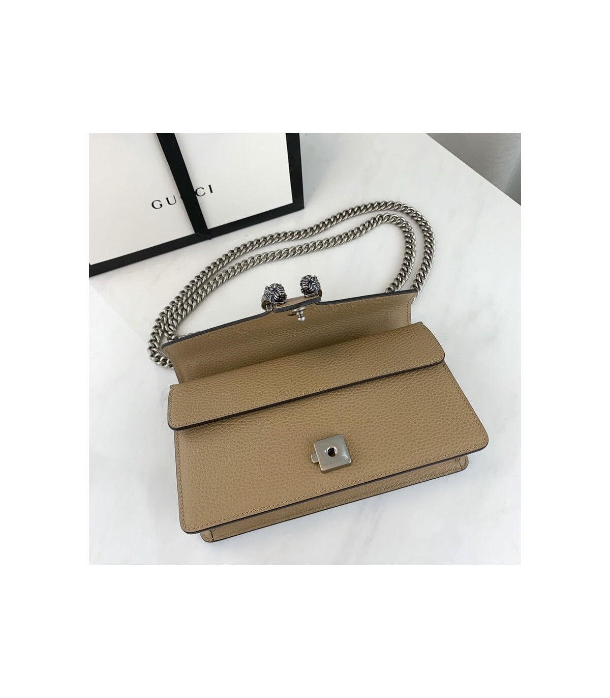 Gucci Dionysus Small Shoulder Bag in Apricot Leather