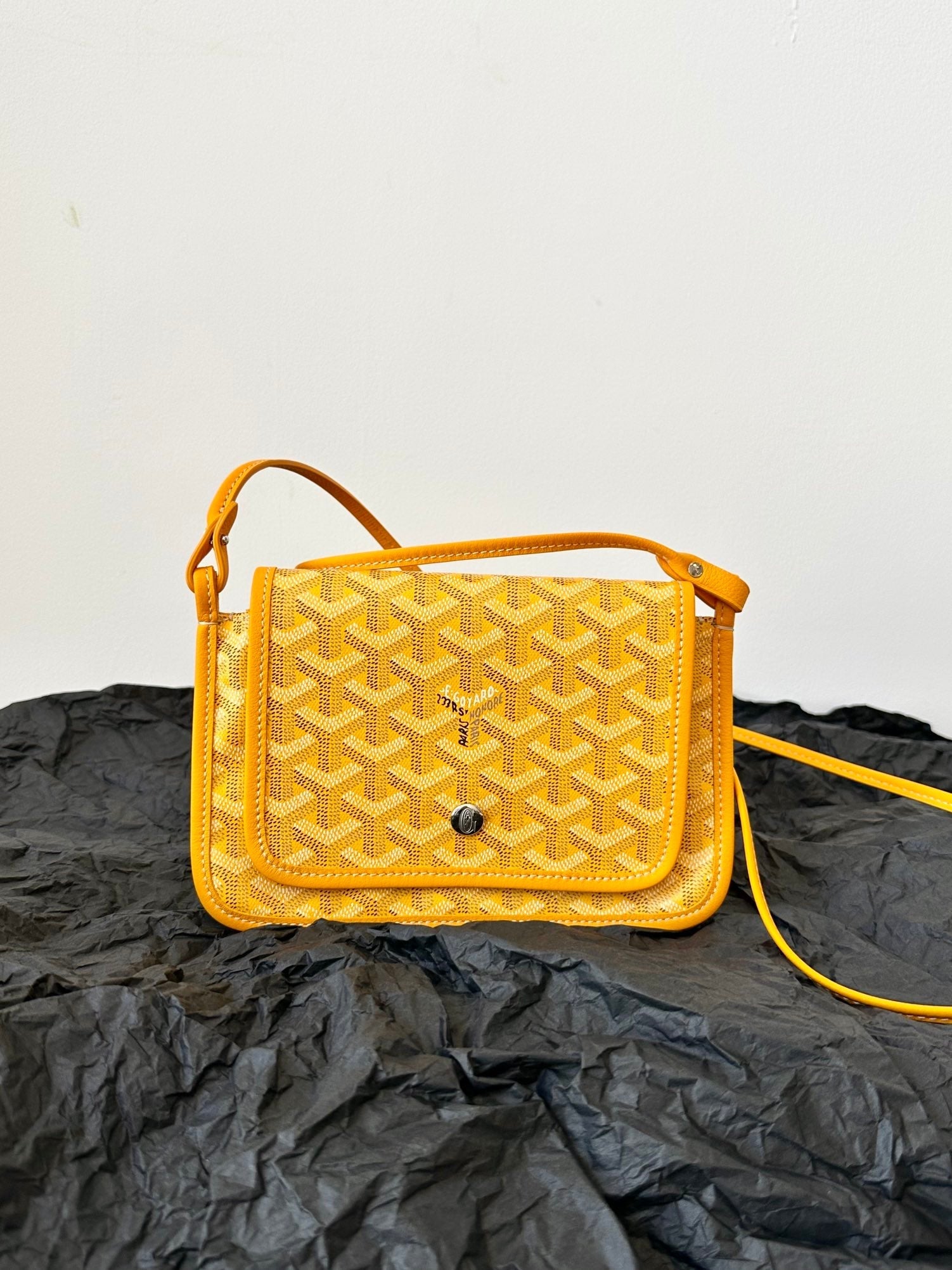 Goyard Plumet Pocket Wallet 20cm Yellow Goyardine Canvas And Lambskin Trim