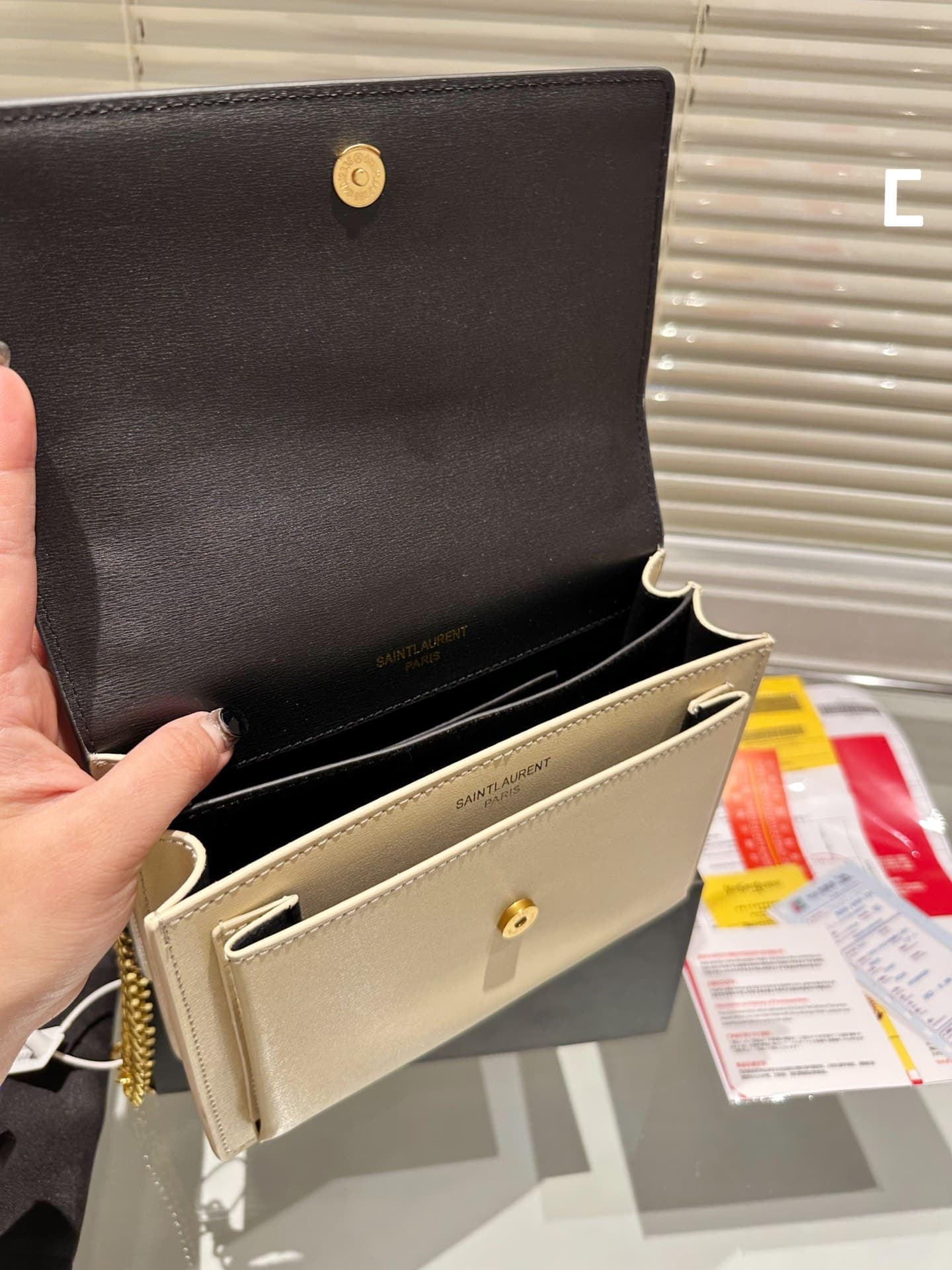 Saint Laurent Sunset Medium Chain Bag In Smooth Leather