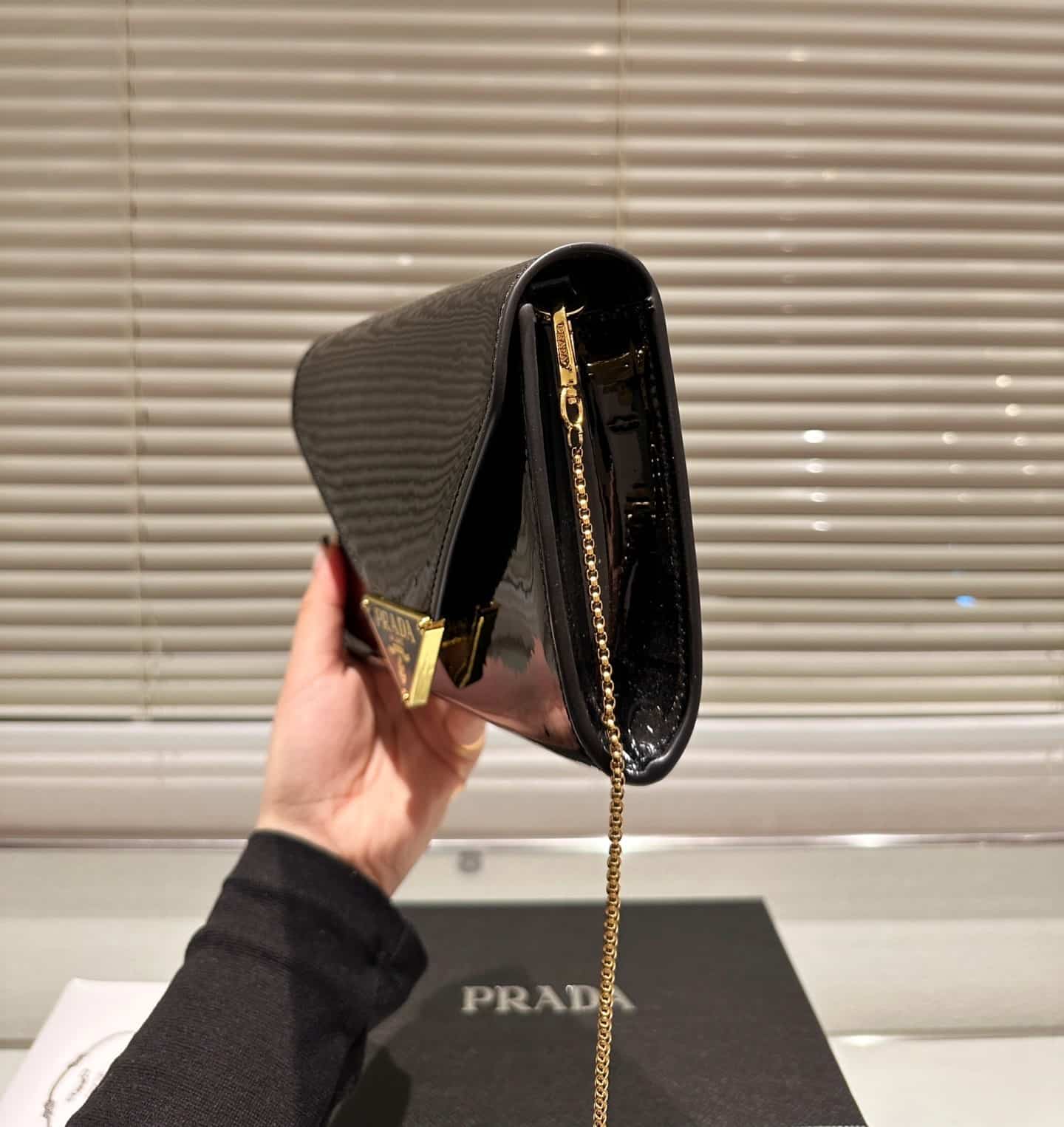 Prada Patent Leather Mini Bag Black 20Cm