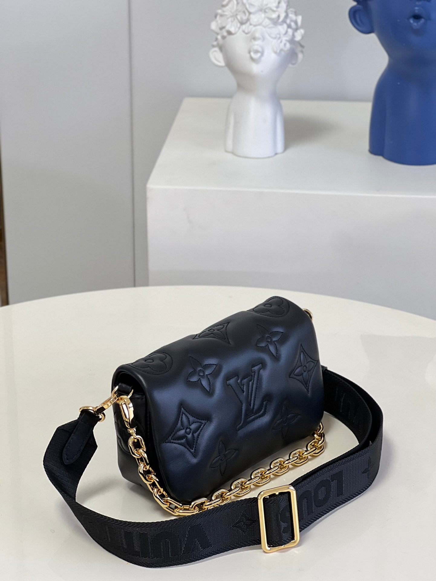 Louis Vuitton Wallet On Strap Bubblegram Black