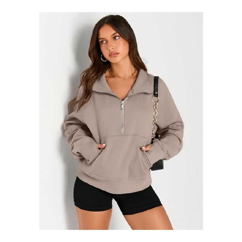 Womens Sweatshirts Half Zip Fleece Pullover Fall Outfits