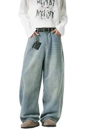 Baggy Hip Hop Jeans for Men Wide Leg