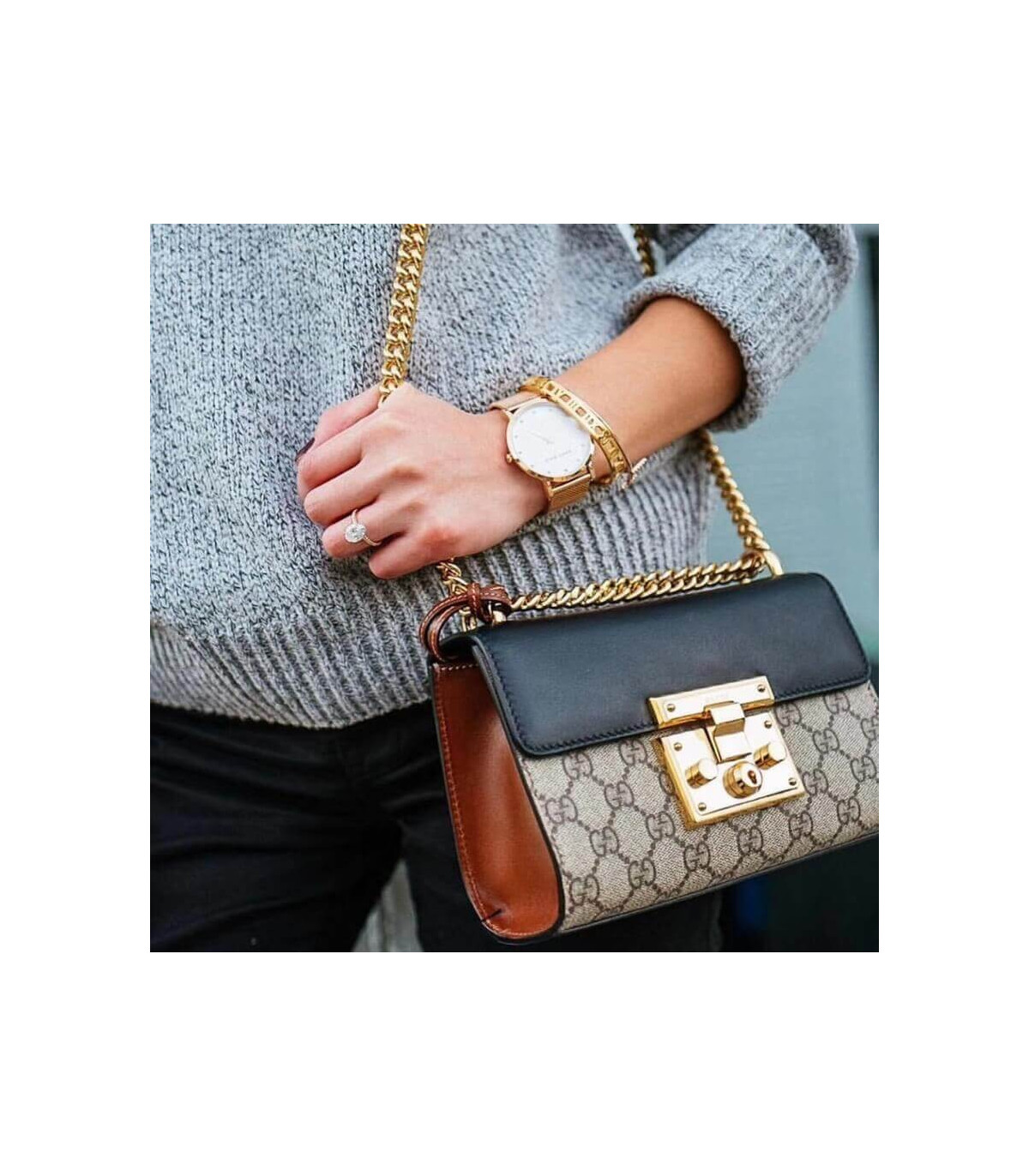 Gucci Padlock Small GG Shoulder Bag Black