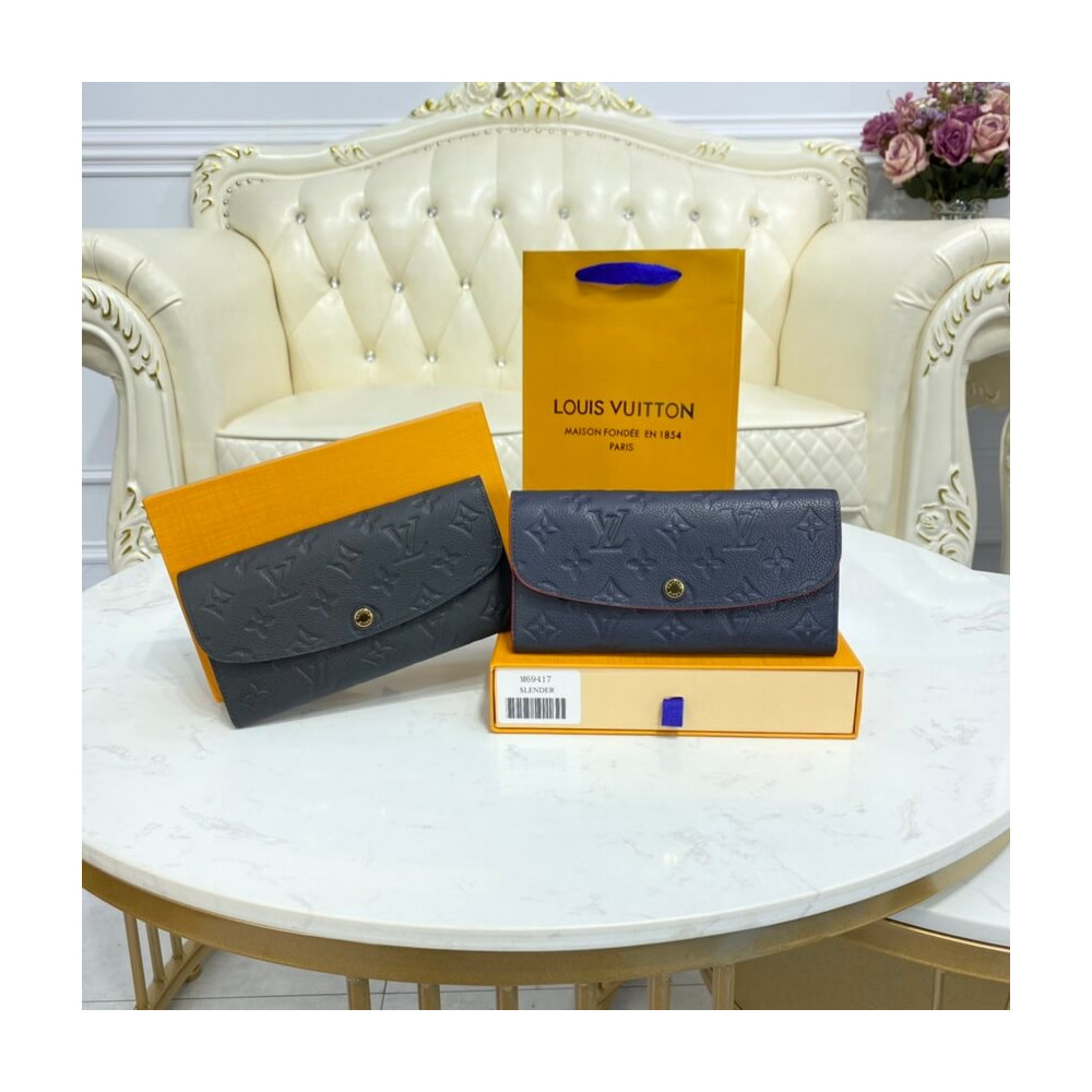 Louis Vuitton Monogram Empreinte Emilie Wallet Marine Rouge