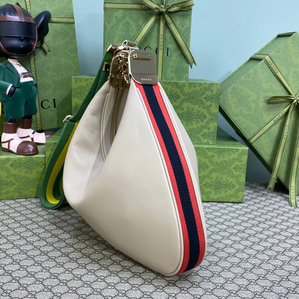 Gucci Oatmeal Leather Attache Medium Shoulder Bag
