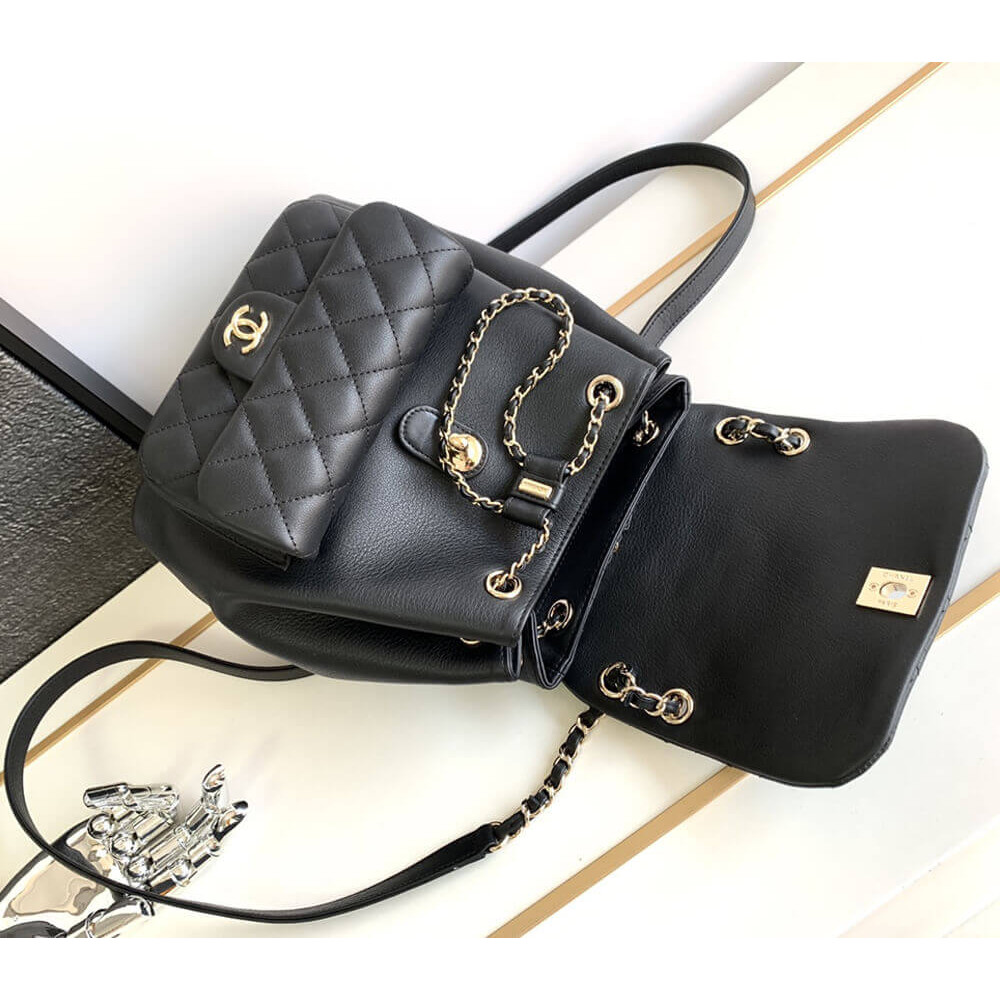 Chanel Calfskin Quilted Medium Duma Backpack 23cm