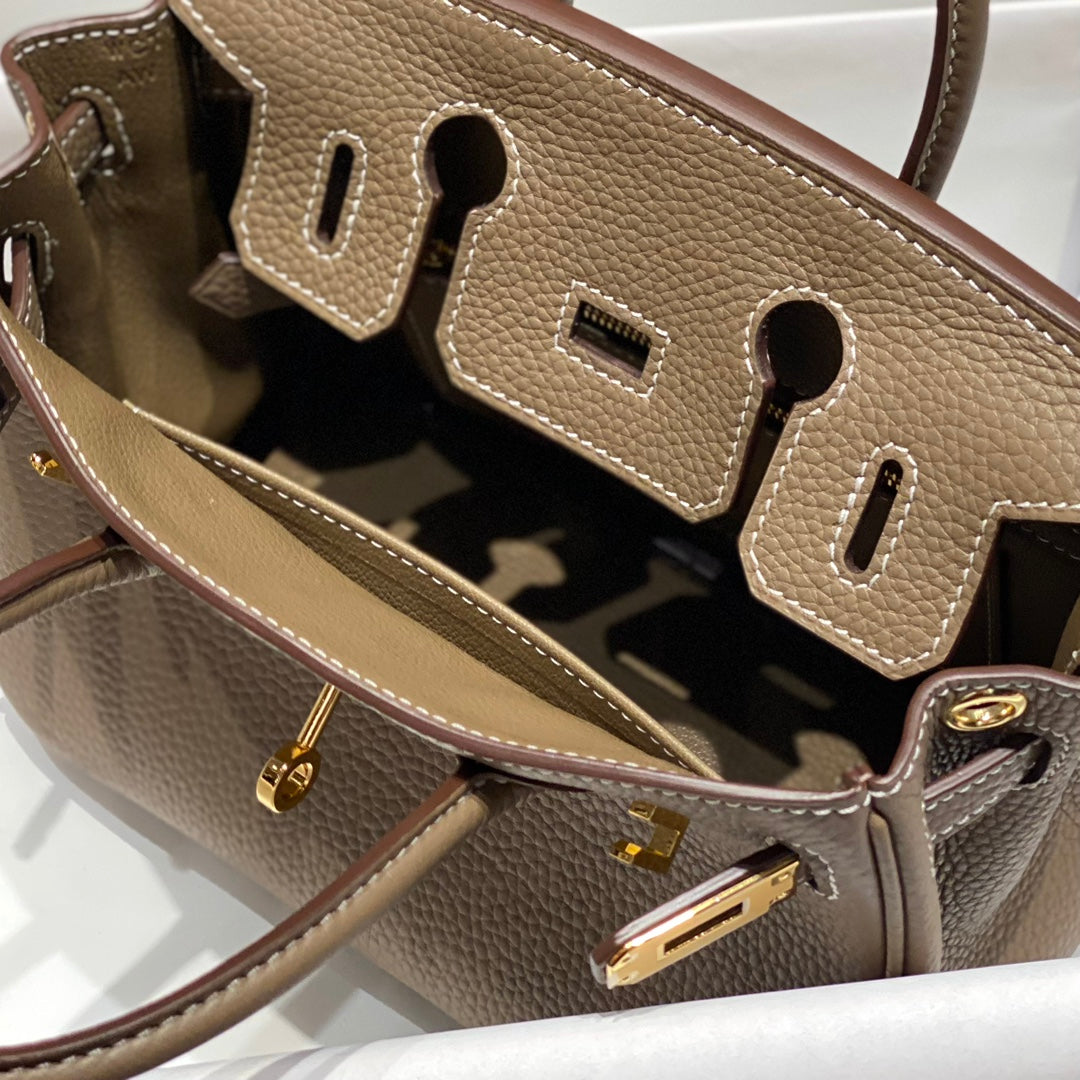 Hermes Birkin 20Cm Etoupe Togo Leather Gold Hardware