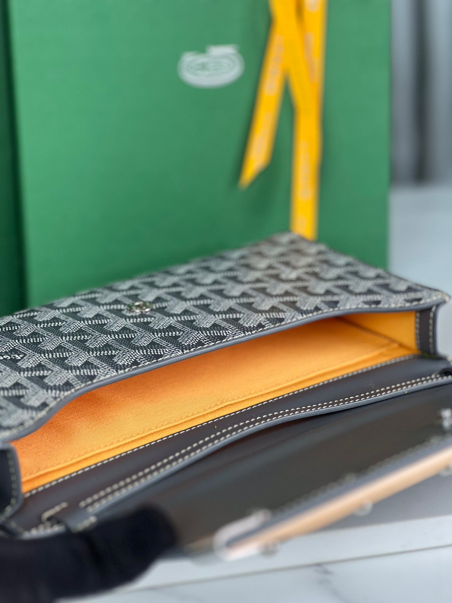 Goyard Monte-Carlo Pm Clutch 25 Cm Gray Goyardine Canvas