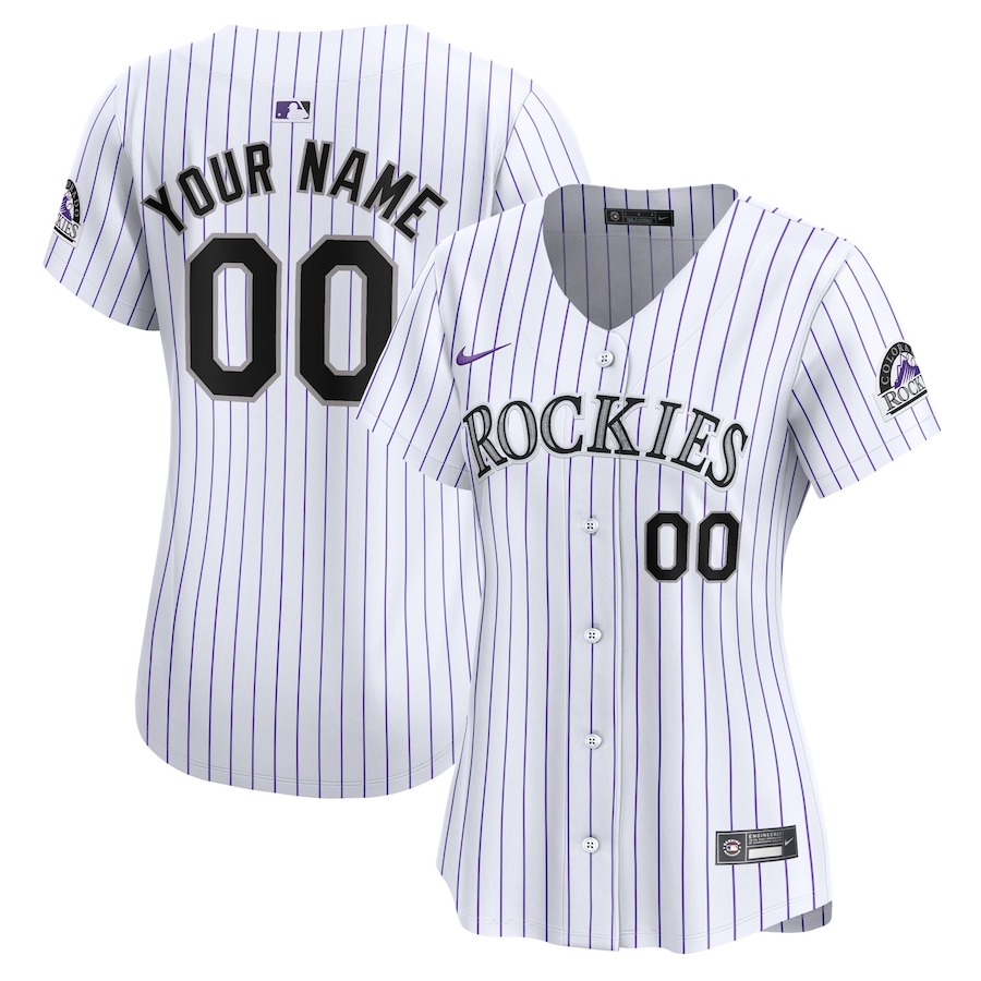 Colorado Rockies Women's Home Limited Custom Jersey White