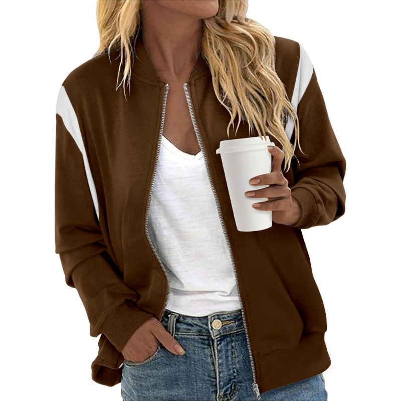 Women's Zip Up Jacket Casual Long Sleeve