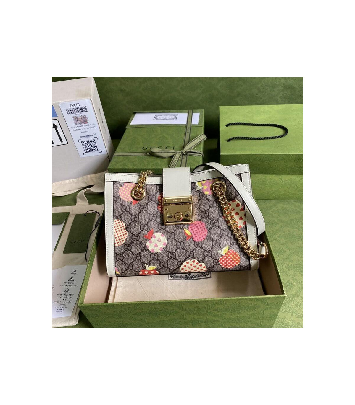 Gucci Padlock GG Heart Apple Pattern Small Shoulder Bag