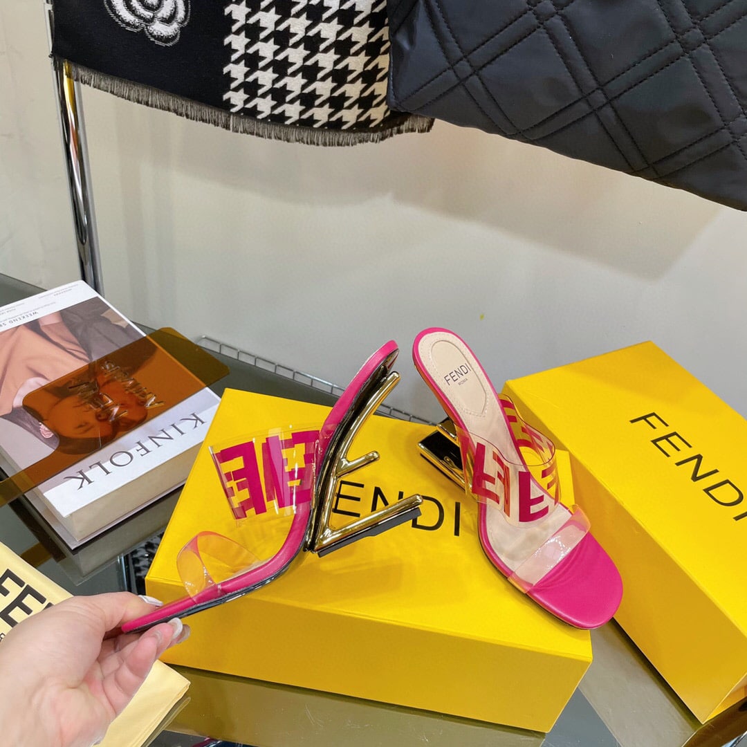 Fendi First Ff Transparent Plastic Handle Pink