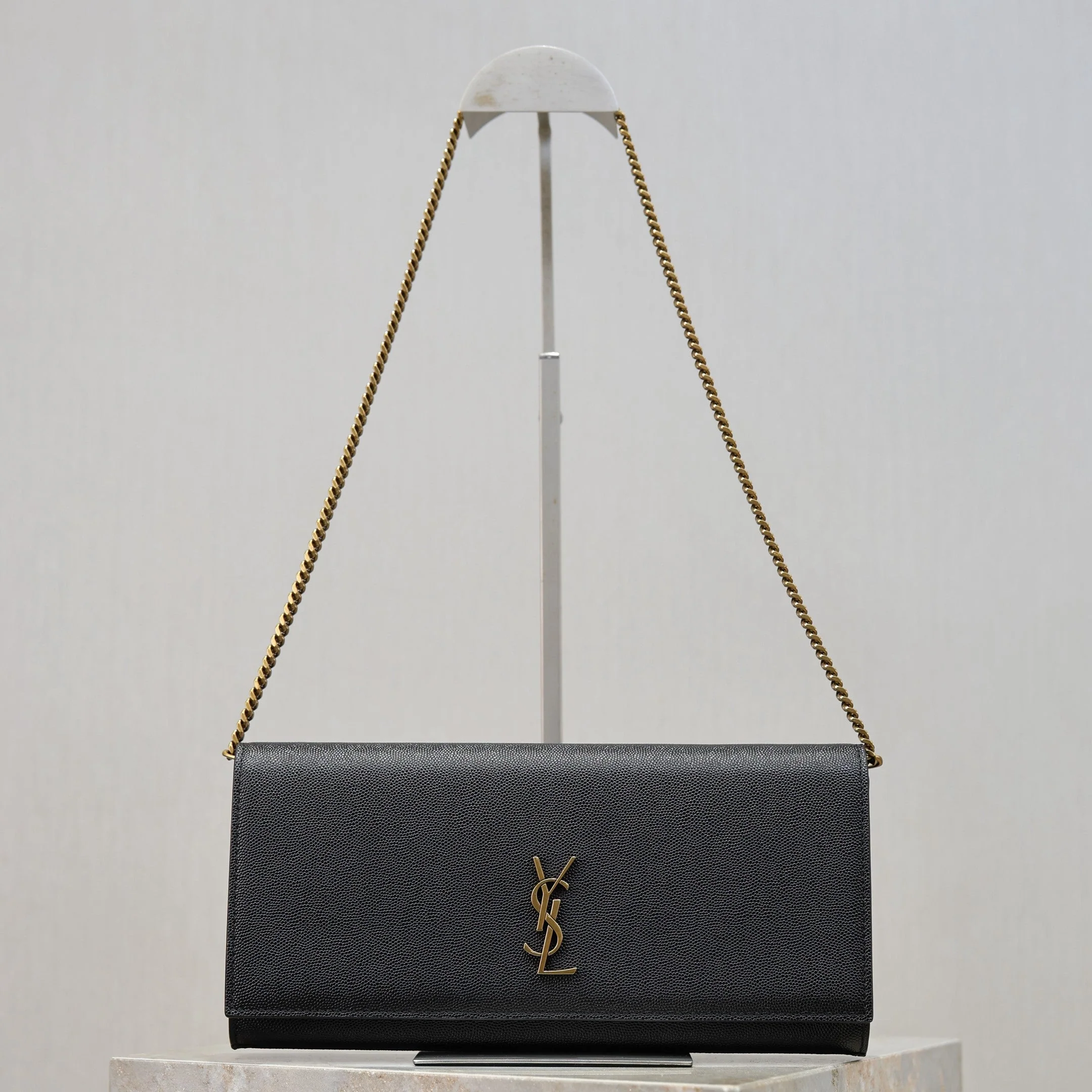 YSL Kate Clutch Bag Black Caviar Leather